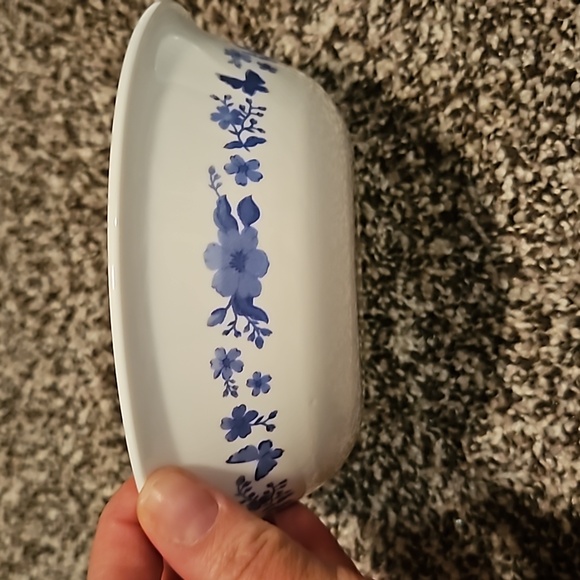 Set of 2 bowls. The pioneer women by corelle bowl, Evie, blue. Butterflies - Picture 1 of 8